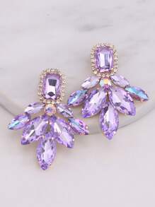 ACEHLN Elegant Copper Alloy Teardrop Angel Wings Dangle Earrings With Sparkling Rhinestones Perfect For Daily Wear, Weddings, And Holiday Celebrations, Everyday Earrings|Teardrop Dangle Earrings|Rhinestone Adorned Earrings