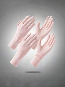 Women's UV Protection Sun Blocking Gloves, Ice Silk Material - Cooling Touch, Ultra-Thin, Lightweight, Breathable, Ideal For Summer Outdoor Cycling, Affordable And Great Gift Choice