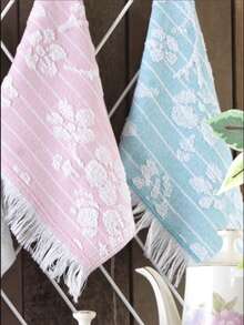 Made In Turkey - Emboss 6-Piece Hand & Kitchen Towel Set – 30x50 Cm, 100% Turkish Cotton, Soft & Absorbent - White - View 4