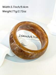 1pc Asymmetrical Tie Dye Resin Bracelet & Ring Set, Suitable For All Seasons, Boho Vacation Style