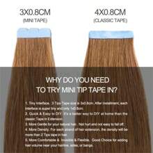 Mini Tape in Extension per Capelli Umani Nastro Invisibile Senza Cuciture Doppio Lato nei Capelli 10 pz/set Naturale Lisci Neri Castani Biondi 3*0.8cm Nastro Minuscolo sui Capelli