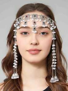 1 chiếc dây đeo đầu kiểu Ả Rập Boho cổ điển, bản lớn, thích hợp cho tiệc tùng, tiệc chiêu đãi, đám cưới, phù dâu, làm quà tặng, phụ kiện tóc cho nữ. - Mạ oxy hóa - Xem 20