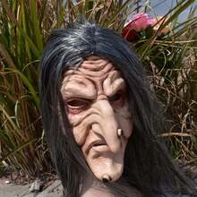 万圣节南瓜恐怖魔鬼面具、圣诞节小丑圣诞老人女巫面具、动物狼鹰手套袜子、猫蛇鲨鱼猪狗恐龙兔子马面具、派对角色扮演服装道具 - 彩色 - 查看 24