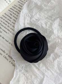 5/1 szt. satynowych, ręcznie robionych gumek do włosów z motywem róży, elegancka gumka do włosów, odpowiednia do codziennego noszenia w stylu boho, strój sportowy na siłownię