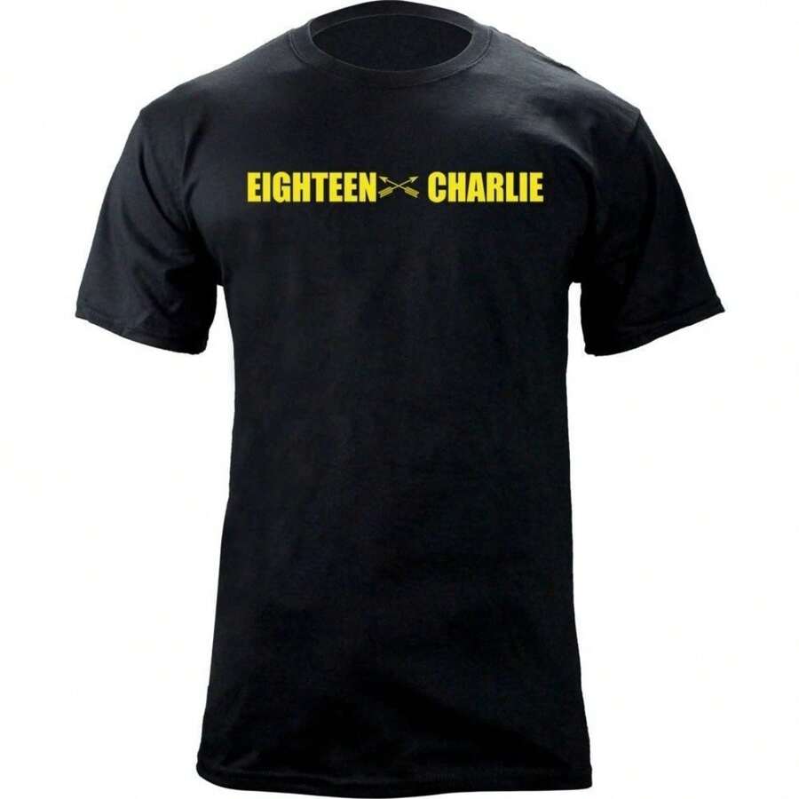 US Army Special Forces Engineer MOS Eighteen Charlie 18C Veteran T-Shirt  To Be Popular Gay - Black - View 1