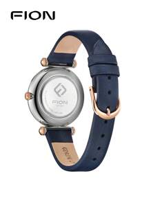 FION Women's Leather Quartz Watch With Mother-Of-Pearl Dial Watch For Ladies Elegant Wrist Analog Watch With Adjustable Strap