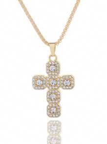 1 Stück neuer luxuriöser, eleganter 10mm Strass-Diamant wasserdichter, vielseitig einsetzbarer goldener Halskette für Frauen