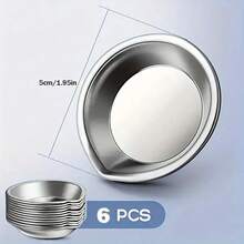 12 Piece/6piece Stainless Steel Paint Palette Set, Round Mixing Trays For Artists, Durable Metal Art Supplies For Home And School Use - Silver - View 11