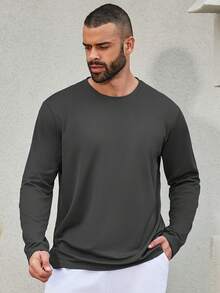 4PCS Men's Performance Long Sleeve T-Shirt - Dark Grey - View 2