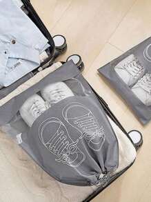 50 Peças Bolsa de Armazenamento de Sapatos de Viagem Portátil - Bolsa Transparente à prova d'água, Bolsa de Sapato Não Tecida, Organizador de Armário, Bolsa à Prova de Poeira, Bolsa Suspensa de Organização de Roupas, Para Organização e Armazenamento, Para Casa, Escritório, Escola, Acessórios de Sapatos e Botas, Material Escolar