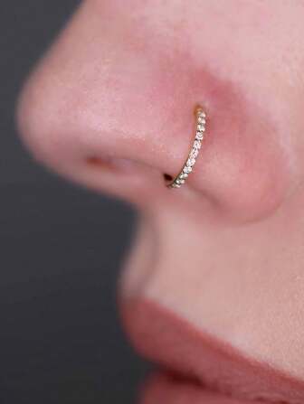 1pc Cubic Zirconia Decor Nose Ring For Women & Men 6mm 8mm 10mm