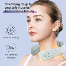 USB Rechargeable Deep Tissue Neck & Back Massager, 16 Intensity Levels, With Heating Function - Suitable For Portable Massage On Neck, Back And Shoulders, For Home, Office And Travel, Perfect Gift For Parents And Elders, Ideal For Relaxation - Multicolor - View 2