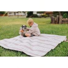 Manta de Picnic de la Marca Time para Exteriores, Manta de Picnic, Manta de Playa, Manta de Camping - multicolor/fantasía (Neutral Plaid) - Ver 4