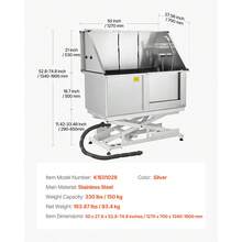 Electric Lift Dog Washing Station, 50 Inch Professional Stainless Steel Pet Grooming Tub W/ PE Water Filter Board, Faucet & Showerhead Dog Bathtub Washing Sink For Multiple Pets (Right Door) - US A Type Plug(110-127V) - View 7
