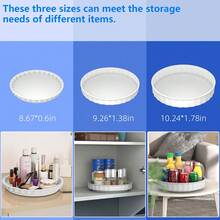 3 Pack Large Lazy Susan Rotating Turntable Organizer - For Kitchen, Pantry, Cabinet - White - View 2