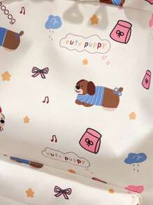 1 Pieza Mochila básica clásica y elegante para volver al colegio, bolso escolar con estampado de perro de dibujos animados, con compartimento para portátil, correas ajustables, mochila casual y ligera para viajes, perfecta para niñas/adolescentes/estudiantes/graduados, ideal para uso diario, salidas, viajes, escuela y vuelta al colegio