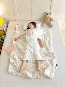 1 件装加厚腹部保暖防踢毯袋，卡通恐龙印花双面多功能幼儿睡袋，适合身高 100 厘米/120 厘米/150 厘米以下