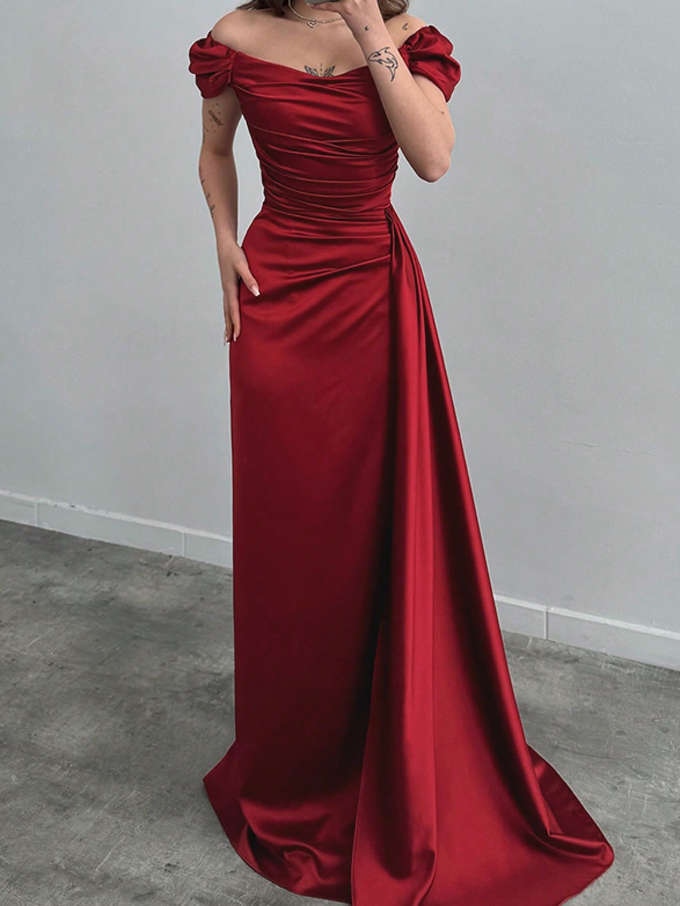 Asymmetrical ruffle dress