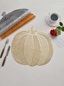 1-12 pièces Dessous de plat feuille de citrouille d'Halloween, dessous de plat citrouille creuse en PVC pour Thanksgiving, convient pour la décoration de la table de fête