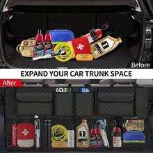 Organizador y almacenamiento para el maletero del coche de gran capacidad, accesorios de almacenamiento colgante para el asiento trasero, organizador para el asiento trasero de SUV, MPV, camioneta, negro 2yk2 - Negro - Ver 4