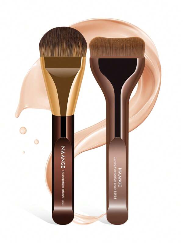 MAANGE 2 Pcs Professional Makeup Brush Sets Foundation Concealer Brush, Liquid Foundation Brush Makeup Tools With Soft Fiber For Easy To Carrying Set For Travel,Gift For Women&Girls