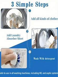 25 Sheets Color Catcher Sheets, Laundry Dye Trapping Sheets - Dye Capture And Color Transfer Prevention Laundry Papers, Non-Electrostatic, Suitable For Mixed Washing, Color Capture Laundry Sheets - Waterproof Absorbent Paper For Washing Machines, Suitable For Mixed Washing, Fragrance-Free, Laundry Supplies, Clothes Protection, No Residue Protection, Laundry Room Accessory, Suitable For Mothers And Wives, Gives Your Home A Clean Atmosphere, Random Colors - White - View 6