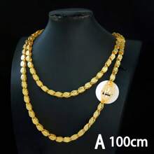 Collar nupcial árabe de lujo de 50/80/100cm enchapado en oro de 24k para mujeres musulmanas, ideal para bodas, compromiso y fiestas. Joyería elegante