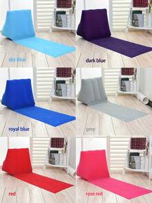 1 件充气沙滩垫，纯色，带三角形头枕，适用于户外海滩、泳池、阅读、休闲、露营，PVC 材质 - 彩色 - 查看 9