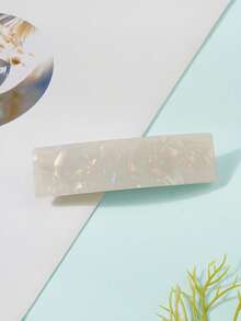 Pinza de resorte de acetato rectangular con estilo de sirena, pasador de pelo, pinzas para el cabello, barrettes, sujetador de cola de caballo para mujeres, pinzas de pelo casuales, accesorios para el cabello - Blanco - Ver 11