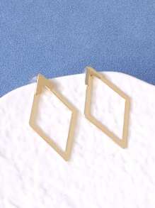 1 Pair/Set Of Women's Simple Geometric Hollow Earrings, Suitable For Summer, Beach, Party, Wedding, Daily Wear, Festival, Valentine's Day, Mother's Day, Gift