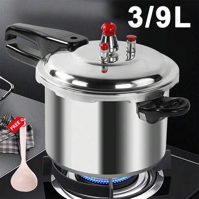 3/9 Litre Home Dual Handle Aluminum Pressure Cooker Kitchen Catering Cookware UK