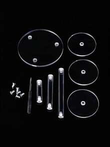 Soporte de exhibición de acrílico de usos múltiples, adecuado para cosméticos, coleccionables, perfumes, joyas, estante de exhibición redondo de múltiples capas transparente - Multicolor - Ver 8