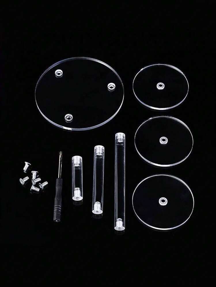 多用途亚克力展示架，适用于化妆品、收藏品、香水、珠宝、透明多层圆形展示架 - 彩色 - 查看 8