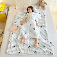 1 件装加厚腹部保暖防踢毯袋，卡通恐龙印花双面多功能幼儿睡袋，适合身高 100 厘米/120 厘米/150 厘米以下