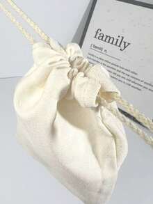 20 个亚麻束口袋，派对/婚礼/生日礼物包装袋，适用于珠宝、化妆品、耳机、移动电源、家居收纳，多种尺寸可选 - 白色 - 查看 5