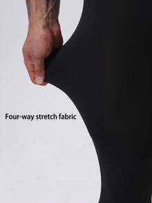 Thick And Warm Base Leggings For Outdoor Activities In Autumn And Winter Thermal Underwear For Men Long Johns With Thermal Lined, Base Layer Men Cold Weather Long Johns Thermal Underwear For Men Skiing Winter Warm Hunting Gear Thermal Lined Base Layer Long Johns For Cold Weather. The Idea For All Kinds Of Indoor/Outdoor Activities, Such As Cycling, Skiing, Climbing, Running, Snowboarding, Yoga, Fitness Body Training, Etc - Black - View 7