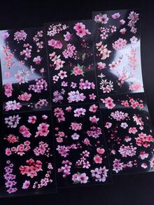 6张/包 粉色樱花系列 PET 装饰贴纸，适用于剪贴簿 - 粉色 - 查看 4