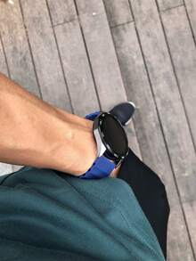 18mm, 20mm, 22mm Silikon Magnetisches Uhrenarmband, kompatibel mit Samsung Galaxy Watch 3/4/5/6/7, Uhrenarmband GT6/5/4/3, Garmin, Amazfit und andere Marken Uhren - Mitternachtsblau - Übersicht 3
