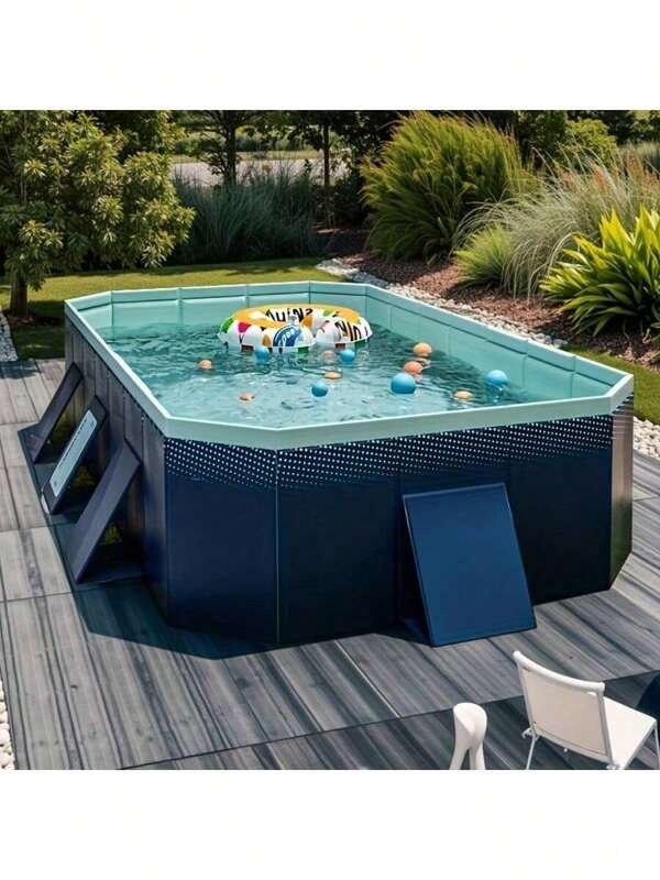 Piscina não inflável, sem instalação, aberta, pronta para uso, banheira, piscina grande para família ao ar livre
