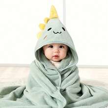 1件80*80厘米儿童浴袍，涤纶材质柔软吸水，婴儿浴室用品，婴儿襁褓 - 80*80厘米 - 查看 3