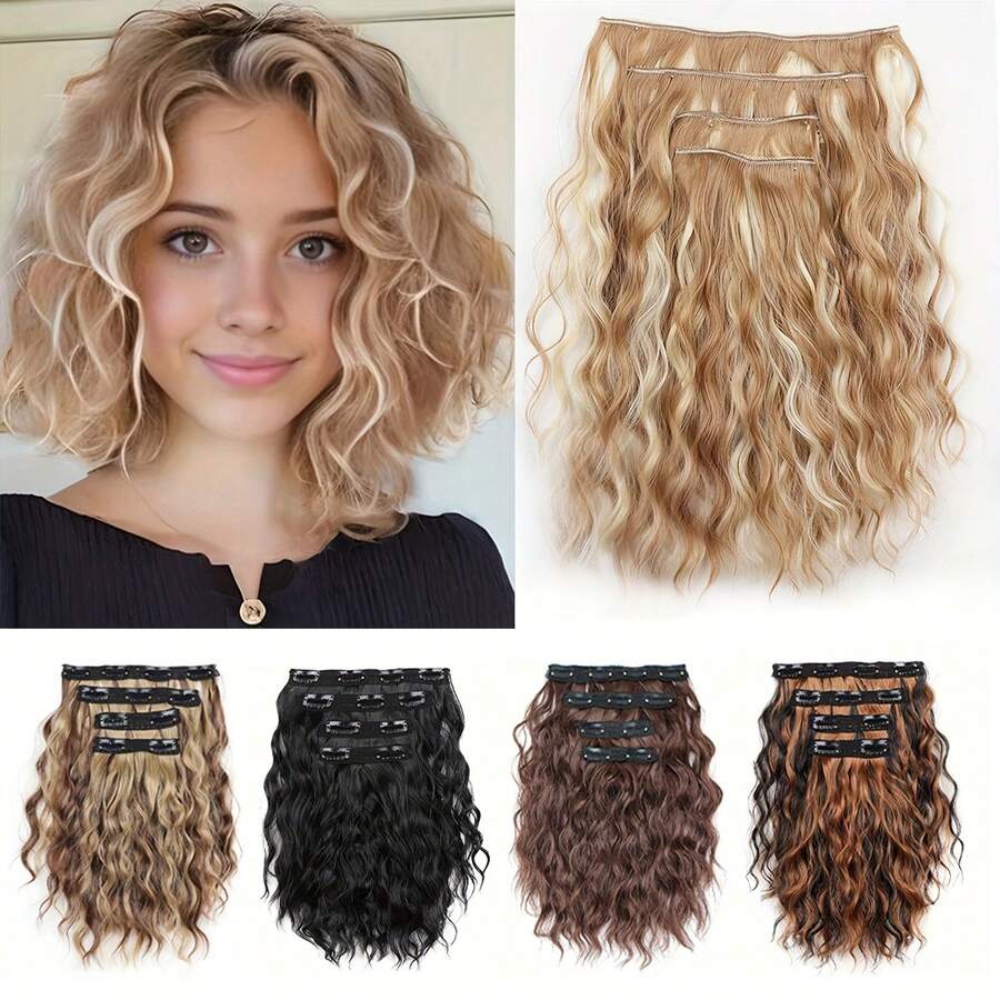 12 Inch Piece Hair Clip With Multiple Colors, Firmly Fixed And Not Easy To Loosen, Suitable For Women To Wear In Various Occasions All Saints' Day - Multicolor - View 1