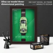 modelgt 1 pieza 31.5cm(L)X22.5cm(A)X7cm(H) Modelo de Coche de Carreras a Escala 1:32 en Aleación Metálica 3D, Decoración Mural de Arte Realista de Coche de Carrera, Exhibición de Coleccionista