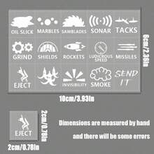 15 件创新汽车仪表板按钮贴纸套装 - 自粘乙烯基，适用于仪表板和控制面板，可重复使用且有趣的图标装饰 - 适合汽车爱好者和 DIY 爱好者，为您的车辆增添个性化，适用于汽车、卡车、笔记本电脑等各种用途