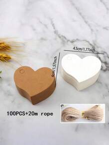 100 Pieces Blank Kraft Heart Gift Tags, Kraft Heart Gift Tags With Drawstrings, Hollow Baking & Clothing Labels, Blank Graffiti Hang Tags, Kraft Tags With String, DIY Blank Hang Tags For Wedding/Mother's Day/Party/Graduation, Gift Wrapping, Home Decoration, DIY Crafts, Baking Wrapping, Party Decoration, Valentine's Day