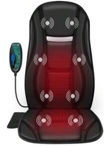 Snailax Vibration Back Massager With Heat, Seat Massager With 8 Vibrating Motors & 5 Modes, Chair Massager Cushion, Massage Pad For Chair, Office, Gifts For Lover - 1 - View 1