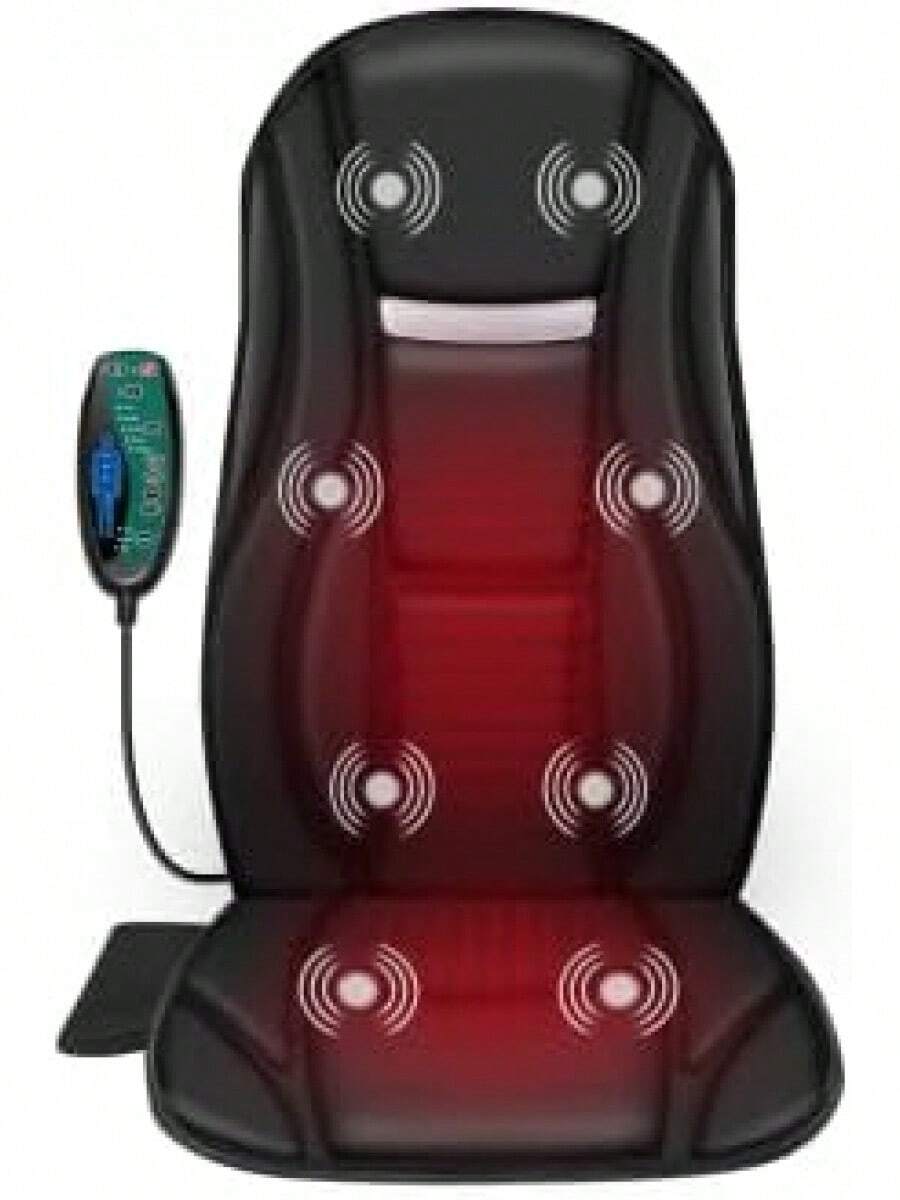 Snailax Vibration Back Massager With Heat, Seat Massager With 8 Vibrating Motors & 5 Modes, Chair Massager Cushion, Massage Pad For Chair, Office, Gifts For Lover - 1 - View 1
