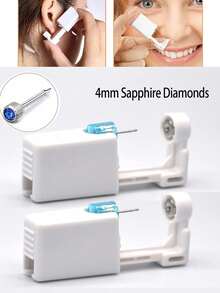 1-10pcs Ear Piercing Kit Disposable Ear Piercing Gun Built-In Ear Studs For Home Self Piercing Tools - Blue - View 2