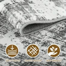 Sour Lemon Living Room Carpet 200x300, Washable Bedroom Carpet, Short Pile Abstract Carpet, Very Soft And Thin Summer Living Room Carpet, Non-Slip Carpets For Living Room Bedroom Home Decoration - 淺灰色 - 查看 2