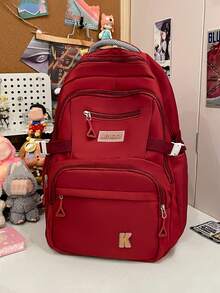 1pc Back To School Classic Basic Backpack With Laptop Compartment And Adjustable Shoulder Straps, Spacious Design With Multiple Pockets, Lightweight Casual Travel Backpack Suitable For Women/Girls/Teens/Students/Graduates, Ideal For Daily Use, Outings, Travel, School And Back To School. - Multicolor - View 10
