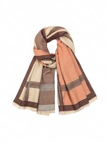 1 pieza Cárdigan chal de mujer de estilo de cachemira sintética versátil para otoño/invierno, bufanda gruesa y cálida adecuada para uso diario, todo el año, sala con aire acondicionado, viajes al aire libre, regalo